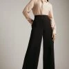 Karen Millen Essential Tailored Wide Leg Woven Trousers 2 Karen Millen Essential Tailored Wide Leg Woven Trousers -Karen Millen shop navy essential tailored wide leg woven trousers