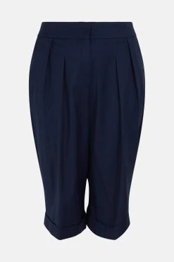 Karen Millen Lydia Millen Plus Size Crop Wide Trouser -Karen Millen shop navy lydia millen plus size crop wide trouser 1 2
