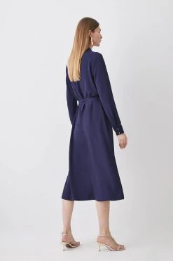Karen Millen Petite Essential Tailored Midi Shirt Dress