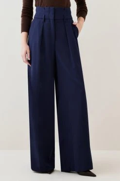 Karen Millen Petite Relaxed Tailored Wide Leg Trousers