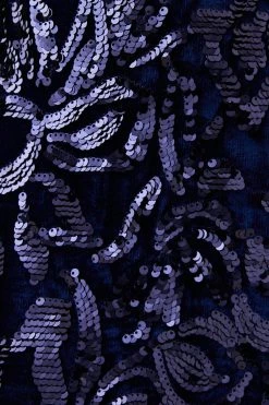 Karen Millen Petite Velvet Sequinned Woven Mini Dress -Karen Millen shop navy petite velvet sequinned woven mini dress 3