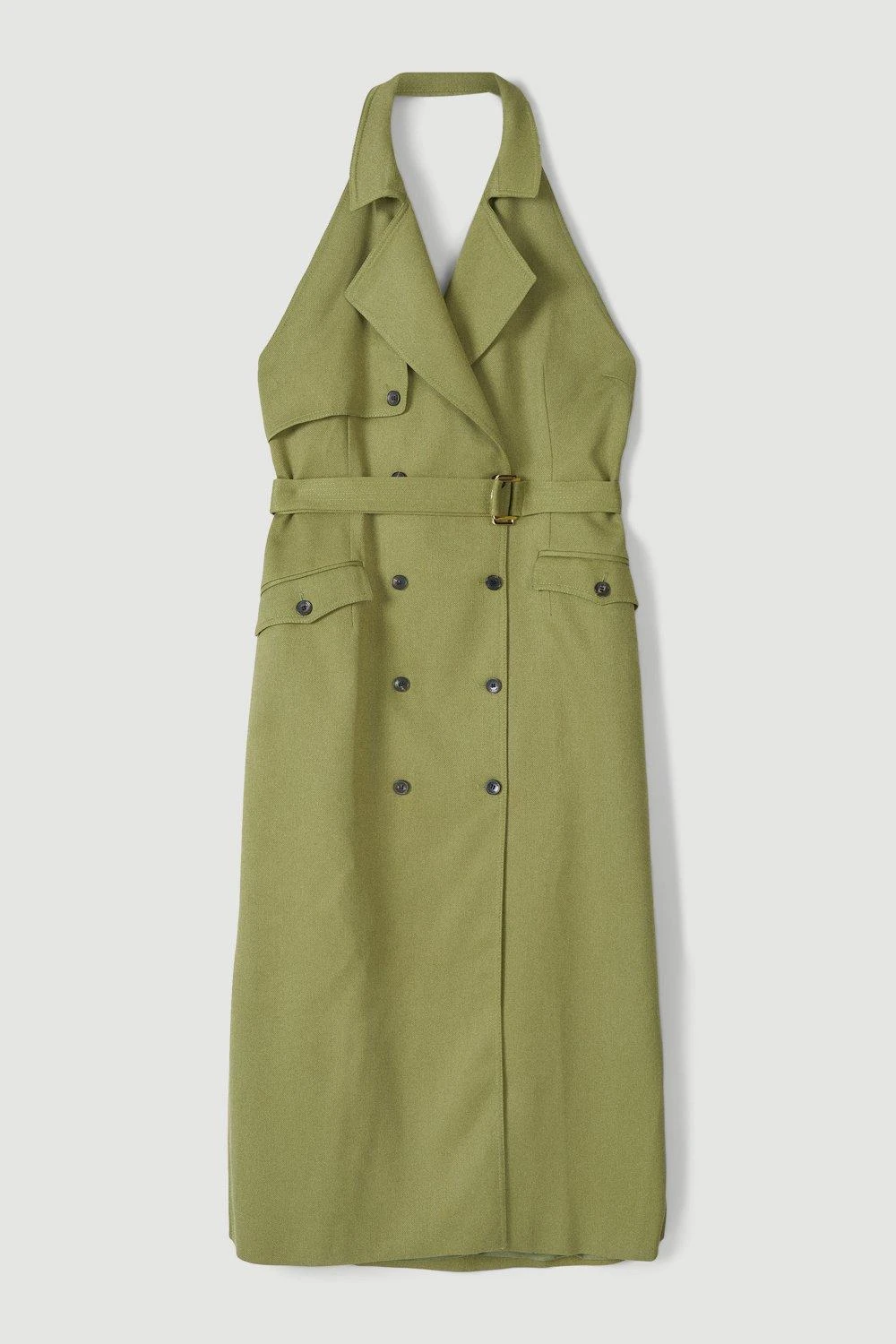 Karen Millen Plus Size Relaxed Tailored Belted Halter Column Midi Dress 6 Karen Millen Plus Size Relaxed Tailored Belted Halter Column Midi Dress - Image 4