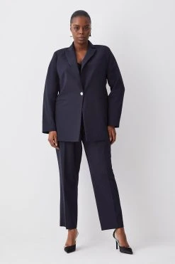 Karen Millen Plus Size Slim Leg Trouser -Karen Millen shop navy plus size slim leg trouser 1 1