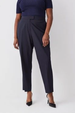 Karen Millen Plus Size Slim Leg Trouser -Karen Millen shop navy plus size slim leg trouser 1 3