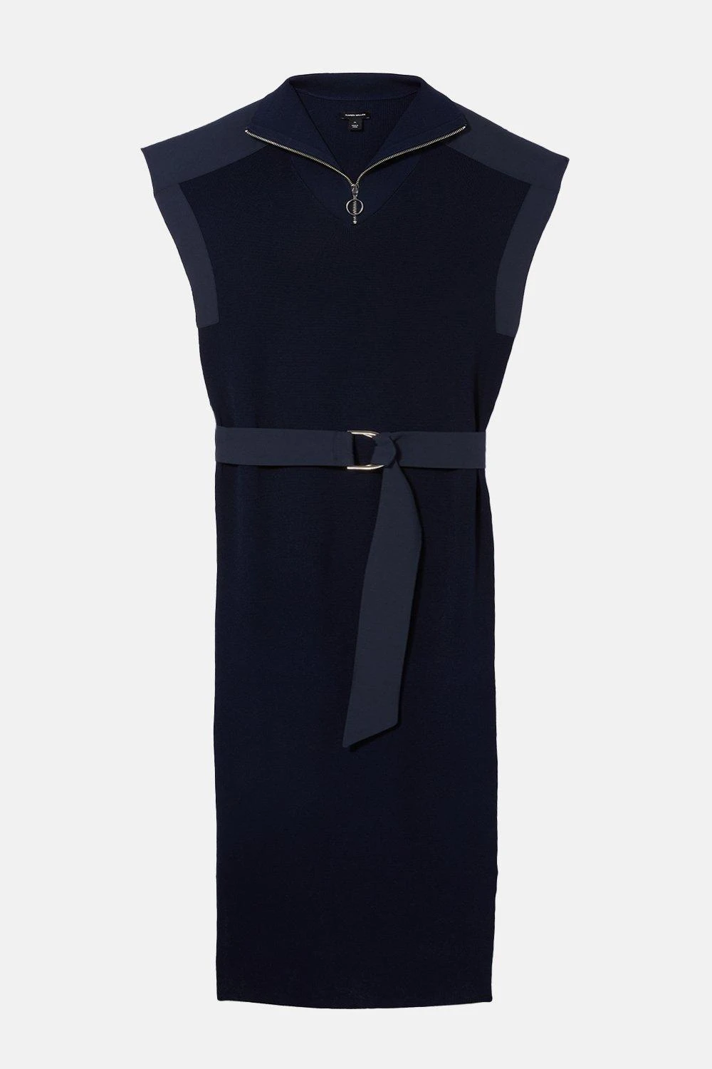 Karen Millen Plus Size Zip Neck Short Sleeve Belted Midi Dress 7 Karen Millen Plus Size Zip Neck Short Sleeve Belted Midi Dress - Image 5