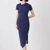 Karen Millen Ponte Side Split Maxi Dress -Karen Millen shop navy ponte side split maxi dress