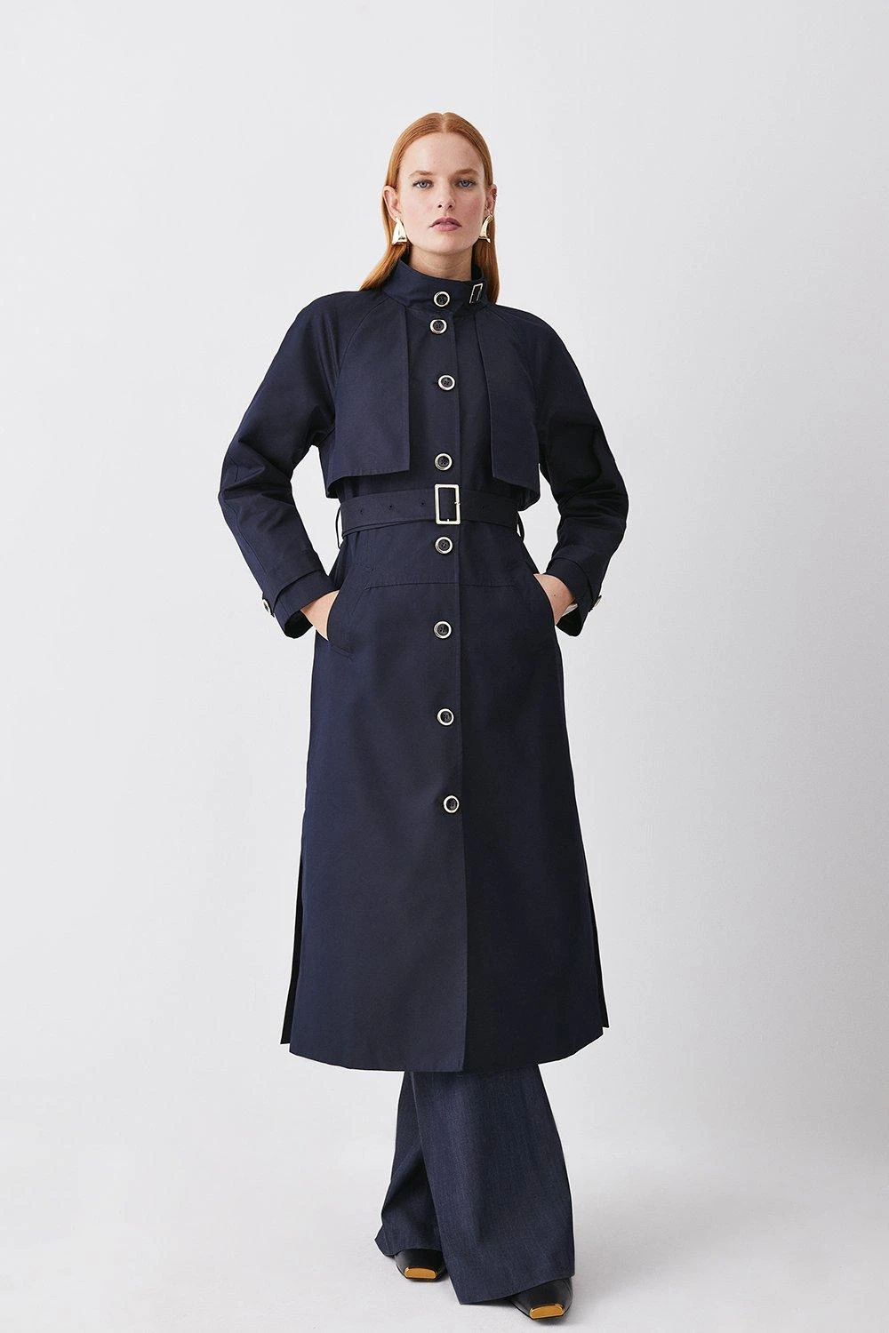 Karen Millen Storm Flap Belted Trench Coat 4 Karen Millen Storm Flap Belted Trench Coat - Image 2