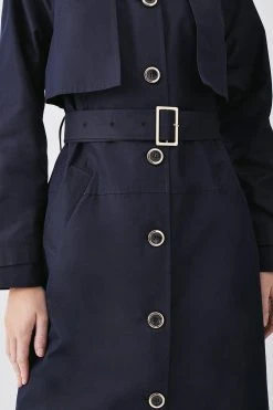 Karen Millen Storm Flap Belted Trench Coat 10 Karen Millen Storm Flap Belted Trench Coat -Karen Millen shop navy storm flap belted trench coat 2