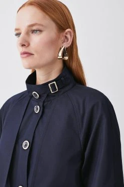 Karen Millen Storm Flap Belted Trench Coat 12 Karen Millen Storm Flap Belted Trench Coat -Karen Millen shop navy storm flap belted trench coat 4