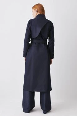 Karen Millen Storm Flap Belted Trench Coat 13 Karen Millen Storm Flap Belted Trench Coat -Karen Millen shop navy storm flap belted trench coat 5