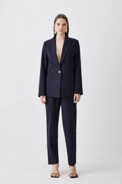 Karen Millen Tailored Slim Leg Trouser 9 Karen Millen Tailored Slim Leg Trouser -Karen Millen shop navy tailored slim leg trouser 1 1