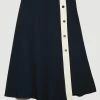 Karen Millen Twill Asymetric Midi Skirt