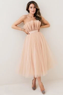 Karen Millen Lydia Millen Corseted Tulle Midi Dress -Karen Millen shop neutral lydia millen corseted tulle midi dress 2