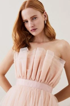 Karen Millen Lydia Millen Corseted Tulle Midi Dress -Karen Millen shop neutral lydia millen corseted tulle midi dress 3