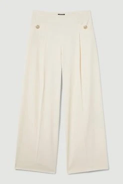 Karen Millen Petite Polished High Waist Dart Detail Trouser -Karen Millen shop neutral petite polished high waist dart detail trouser 3