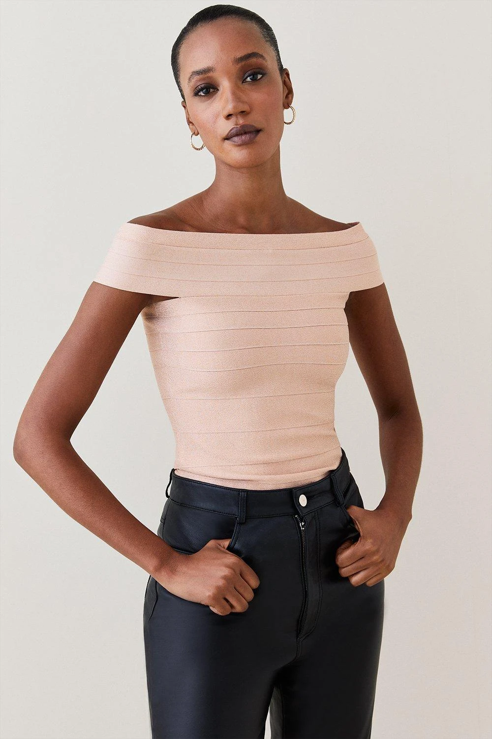 Karen Millen Sparkle Knitted Bandage Bardot Top 5 Karen Millen Sparkle Knitted Bandage Bardot Top - Image 3