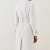 Karen Millen Italian Wool Sheepskin Panelled Belted Coat 2 Karen Millen Italian Wool Sheepskin Panelled Belted Coat -Karen Millen shop oatmeal italian wool sheepskin panelled belted coat