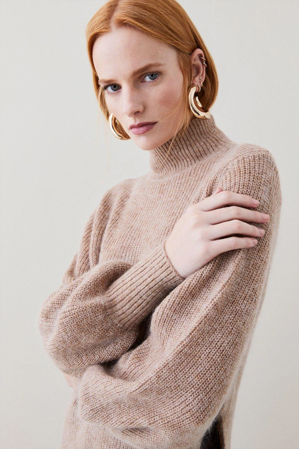 Karen Millen Premium Mohair Wool Blend Funnel Neck Knit Jumper 8 Karen Millen Premium Mohair Wool Blend Funnel Neck Knit Jumper - Image 6