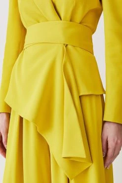 Karen Millen Petite Soft Drape Detail Blazer 9 Karen Millen Petite Soft Drape Detail Blazer -Karen Millen shop ochre petite soft drape detail blazer 1