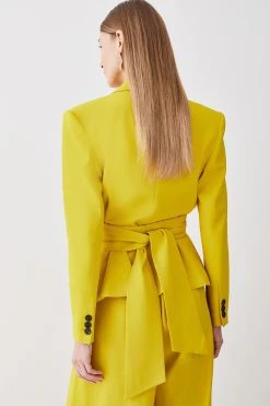 Karen Millen Petite Soft Drape Detail Blazer 10 Karen Millen Petite Soft Drape Detail Blazer -Karen Millen shop ochre petite soft drape detail blazer 2