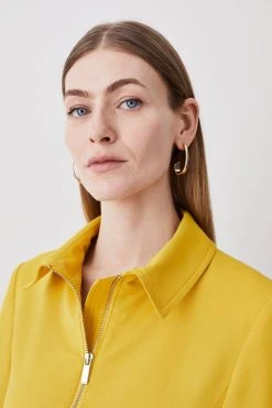 Karen Millen Polished Tailored Corset Detail Zip Up Blazer 8 Karen Millen Polished Tailored Corset Detail Zip Up Blazer -Karen Millen shop ochre polished tailored corset detail zip up blazer 1 1