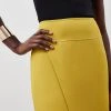 Karen Millen Tall Satin Crepe Split Maxi Skirt 1 Karen Millen Tall Satin Crepe Split Maxi Skirt -Karen Millen shop ochre tall satin crepe split maxi skirt