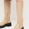 Karen Millen Leather Knee High Flat Boot