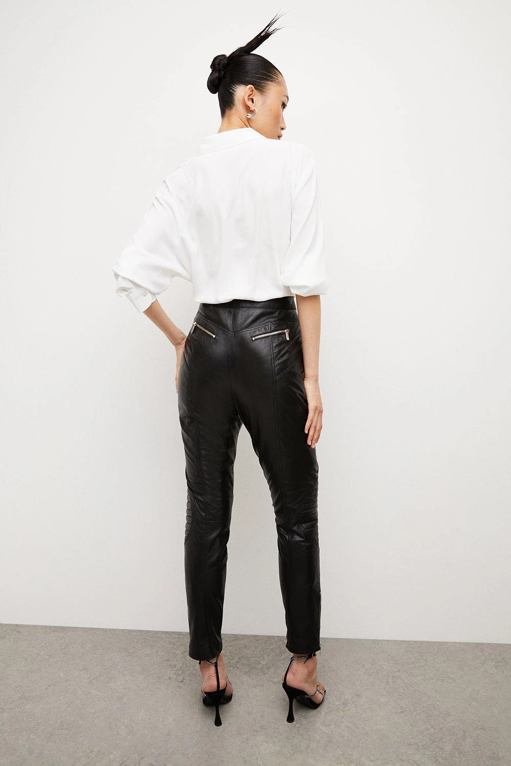 Karen Millen Leather Moto Biker Trouser 4 Karen Millen Leather Moto Biker Trouser - Image 2