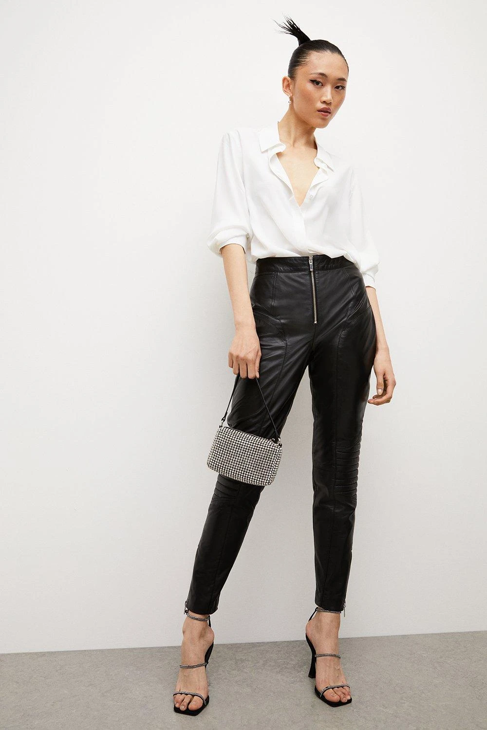 Karen Millen Leather Moto Biker Trouser 5 Karen Millen Leather Moto Biker Trouser - Image 3