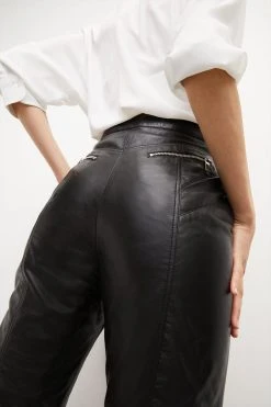 Karen Millen Leather Moto Biker Trouser 10 Karen Millen Leather Moto Biker Trouser -Karen Millen shop off white leather moto biker trouser 3