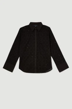 Karen Millen Beach Broderie Cover Up Shirt