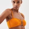 Karen Millen Detachable Strap Gold Trim Bikini Top -Karen Millen shop orange detachable strap gold trim bikini top