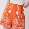 Karen Millen Floral & Geo Embroidered Woven Short 1 Karen Millen Floral & Geo Embroidered Woven Short -Karen Millen shop orange floral geo embroidered woven short