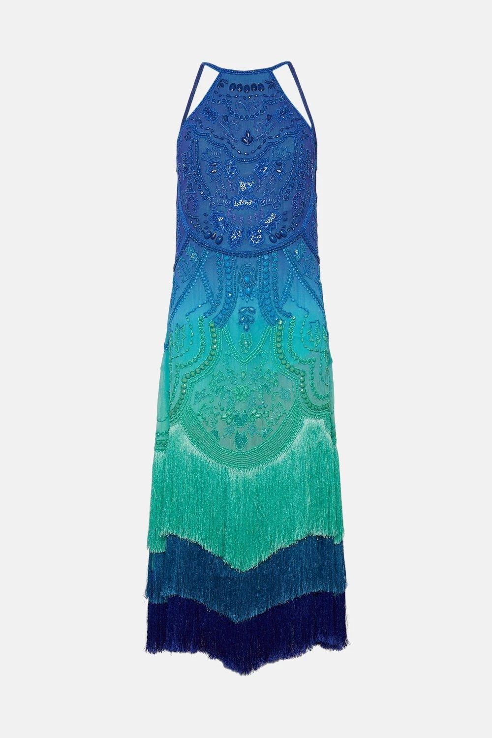 Karen Millen Ombre Fringe Strappy Beaded Maxi Dress 7 Karen Millen Ombre Fringe Strappy Beaded Maxi Dress - Image 5