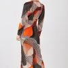 Karen Millen Petite Spliced Geo Collared Batwing Midi Dress 2 Karen Millen Petite Spliced Geo Collared Batwing Midi Dress -Karen Millen shop orange petite spliced geo collared batwing midi dress