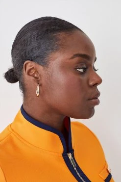 Karen Millen Plus Size Contrast Piping Bandage Jacket -Karen Millen shop orange plus size contrast piping bandage jacket 1