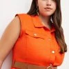Karen Millen Plus Size Relaxed Tailored Ruffle Hem Belted Drs 2 Karen Millen Plus Size Relaxed Tailored Ruffle Hem Belted Drs -Karen Millen shop orange plus size relaxed tailored ruffle hem belted drs
