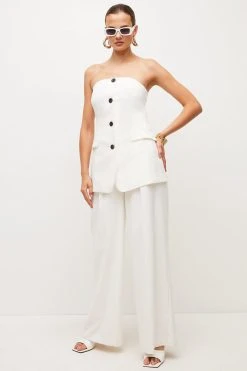 Karen Millen Relaxed Tailored Bandeau Bodice -Karen Millen shop orange relaxed tailored bandeau bodice 2