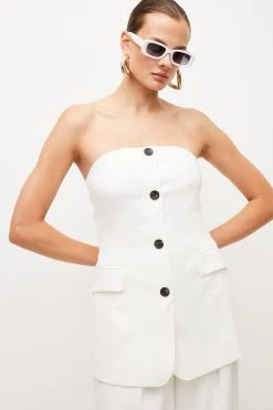 Karen Millen Relaxed Tailored Bandeau Bodice -Karen Millen shop orange relaxed tailored bandeau bodice 4