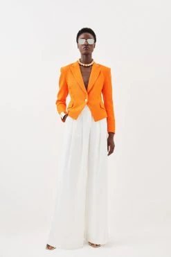 Karen Millen Structured Boucle Single Button Blazer