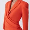 Karen Millen Tall Compact Crepe Wrap Waist Pencil Midi Dress -Karen Millen shop orange tall compact crepe wrap waist pencil midi dress