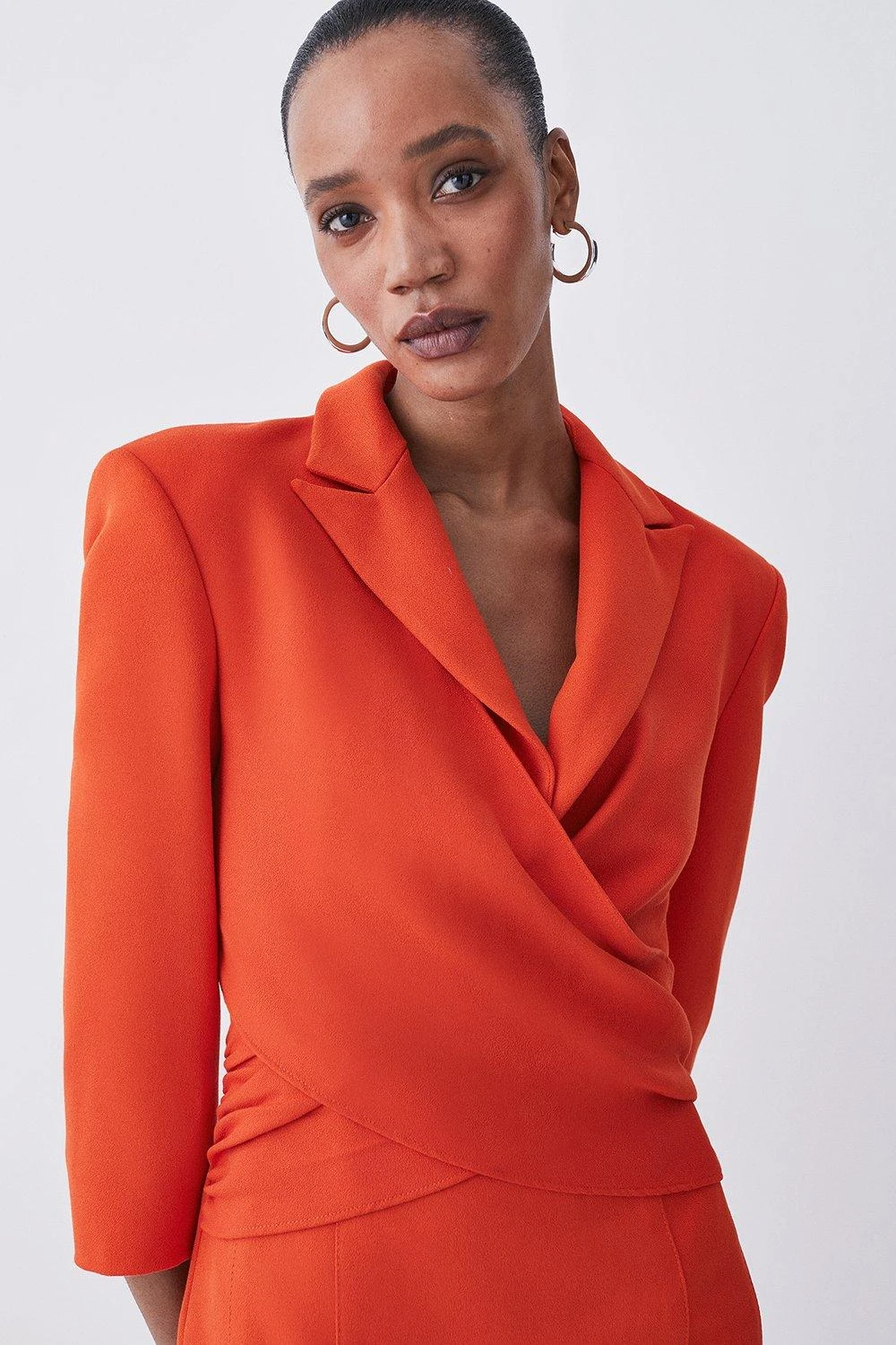 Karen Millen Tall Compact Crepe Wrap Waist Pencil Midi Dress 6 Karen Millen Tall Compact Crepe Wrap Waist Pencil Midi Dress - Image 4