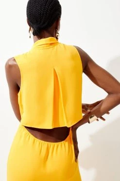 Karen Millen Tall Cowl Neck Woven Crepe Midi Dress 11 Karen Millen Tall Cowl Neck Woven Crepe Midi Dress -Karen Millen shop orange tall cowl neck woven crepe midi dress 3