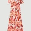 Karen Millen Tall Printed Wide Leg Waist Tie Jersey Jumpsuit -Karen Millen shop orange tall printed wide leg waist tie jersey jumpsuit