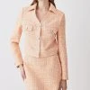 Karen Millen Tweed Pocket Crop Jacket -Karen Millen shop orange tweed pocket crop jacket