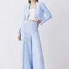 Karen Millen Petite Linen Edge To Edge Cropped Jacket