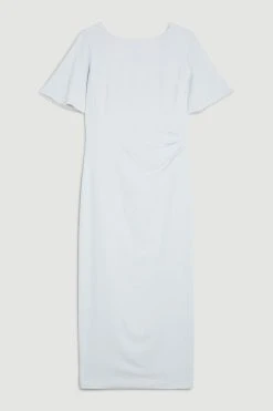 Karen Millen Tall Premium Crepe Flare Sleeve Midi Dress