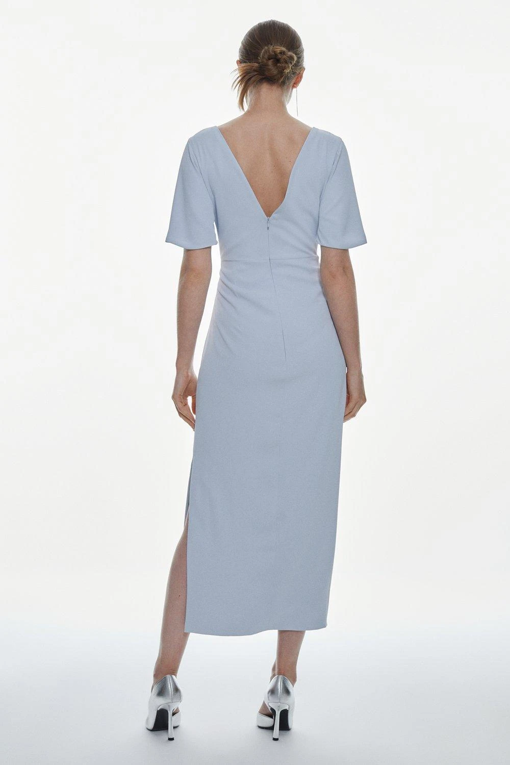 Karen Millen Tall Premium Crepe Flare Sleeve Midi Dress 6 Karen Millen Tall Premium Crepe Flare Sleeve Midi Dress - Image 4