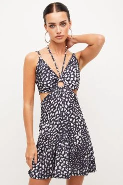 Karen Millen Petite Animal Print Jersey Flippy Mini Dress 9 Karen Millen Petite Animal Print Jersey Flippy Mini Dress -Karen Millen shop petite animal print jersey flippy mini dress 3
