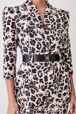 Karen Millen Petite Animal Printed Forever Midi Pencil Dress -Karen Millen shop petite animal printed forever midi pencil dress 1